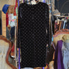 JENNIFER LOPEZ Bkack Velvet/Rhinestone Long Sleeve Dress L