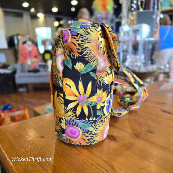 SUNFLOWER PRINT Thin Bucket Crossbody - PopRock Vintage. The cool quotes t-shirt store.