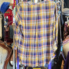 HESTER & ORCHARD Yellow/Blue Fringe Bottom Plaid Top S