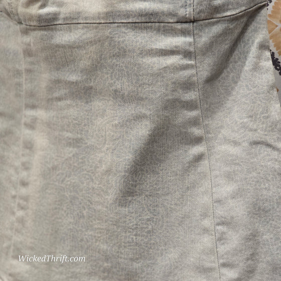 GUESS Faded Printed Denim Strapless Top XS - PopRock Vintage. The cool quotes t-shirt store.