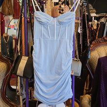  PRICE DROP! CHERI Blue Ribbed Super Fitted Dress Jr's L