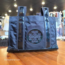  TORY BURCH Black Nylon/Patent Leather "Ella" Tote AS IS - PopRock Vintage. The cool quotes t-shirt store.