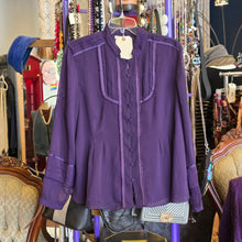 COLDWATER CREEK Purple Button Up Top L