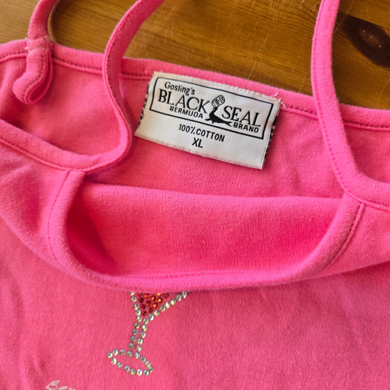 GOSLINGS BLACK SEAL Pink Bermuda Rum Swizzle Tank XL - PopRock Vintage. The cool quotes t-shirt store.