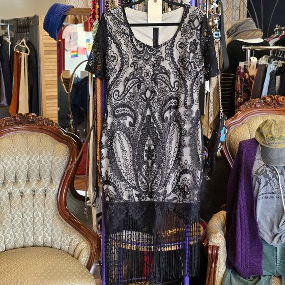 COSTUME Bkack/Tan Flapper Dress