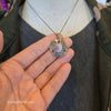 SILVER Sand Dollar Pendant w. Purple Shell Middle on Sterling Chain - PopRock Vintage. The cool quotes t-shirt store.