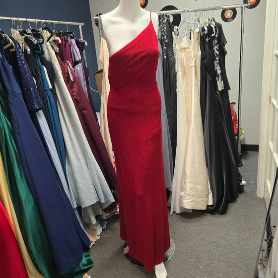 NITEWAY Red Shimmer One Shoulder Formal 8 - PopRock Vintage. The cool quotes t-shirt store.