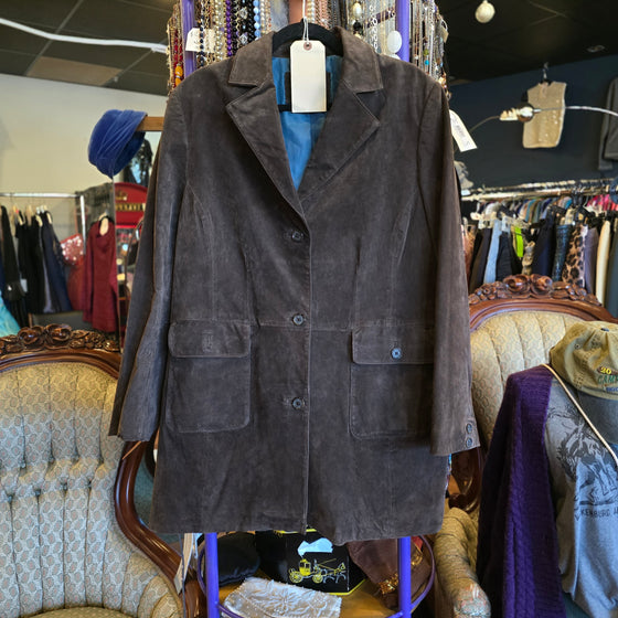 STYLE & CO Brown Suede Jacket L