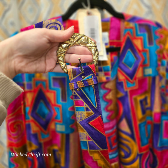 VTG PERIWINKLE Funky Crazy Rayon Blend Jacket 16 - PopRock Vintage. The cool quotes t-shirt store.