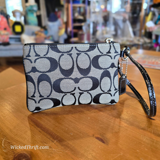 COACH Black/Grey Monogram Wristlet - PopRock Vintage. The cool quotes t-shirt store.