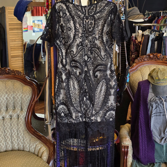 COSTUME Bkack/Tan Flapper Dress