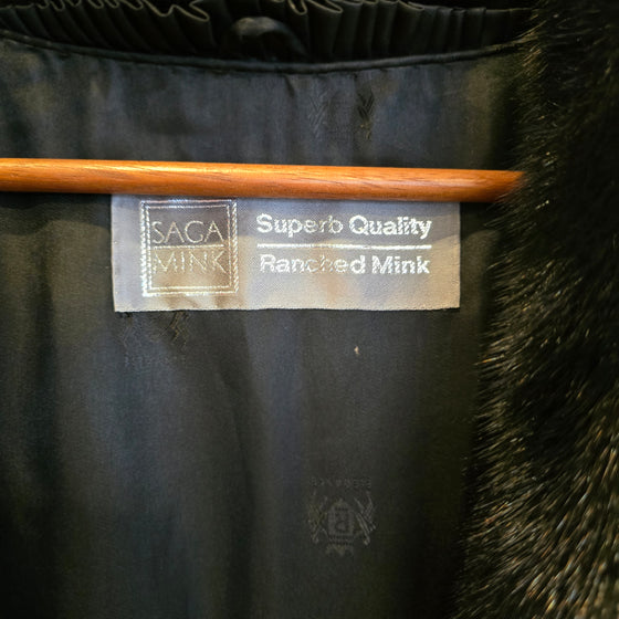 VINTAGE FUR  Black Full Length Mink