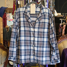  LL BEAN Blue/White "CAD" Flannel 2X