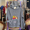 90s POOH Grey Pooh & Tigger Fleece Hoodie M