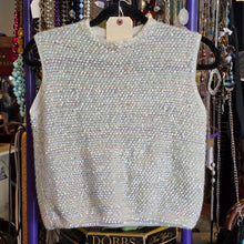  VINTAGE White Knit Sequin Sleeveless Top