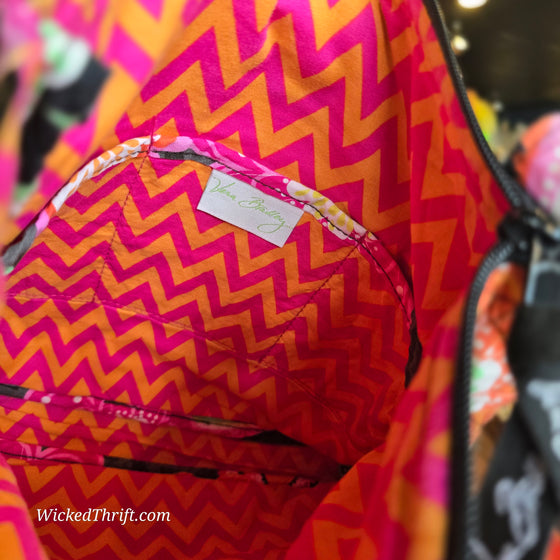 VERA BRADLEY Yellow/Orange Floral Flat Crossbody - PopRock Vintage. The cool quotes t-shirt store.