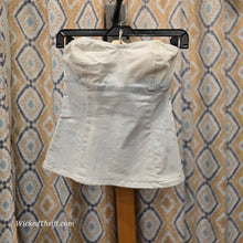  GUESS Faded Printed Denim Strapless Top XS - PopRock Vintage. The cool quotes t-shirt store.