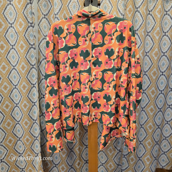 DAZEY LA Face Pattern Ribbed Jacket XXXL - PopRock Vintage. The cool quotes t-shirt store.