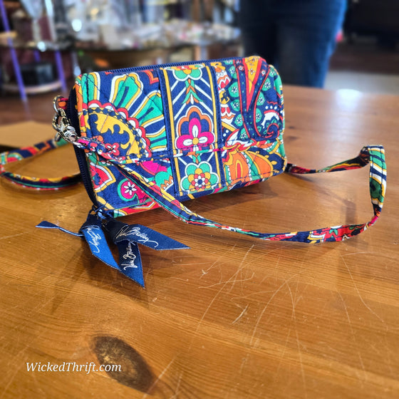 VERA BRADLEY Blue/Yellow/Orange "All in One" Crossbody - PopRock Vintage. The cool quotes t-shirt store.