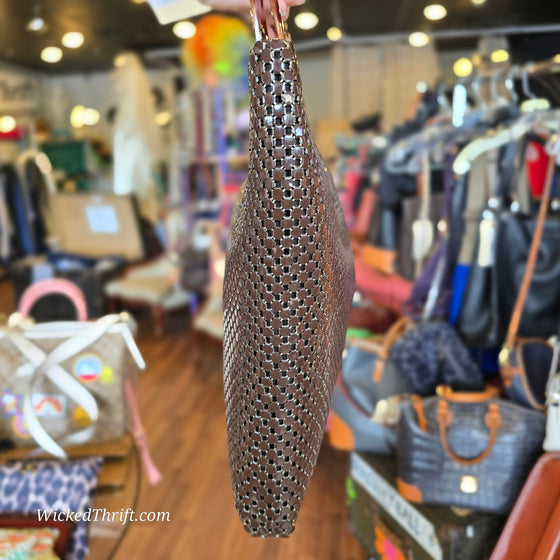 WHITING & DAVIS Brown Chain Mail w. Beautiful Handle