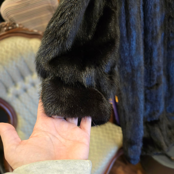 VINTAGE FUR  Black Full Length Mink