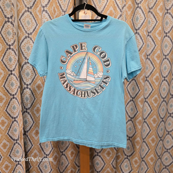 DELTA PROWEIGHT Turquoise Cape Cod Tee M - PopRock Vintage. The cool quotes t-shirt store.
