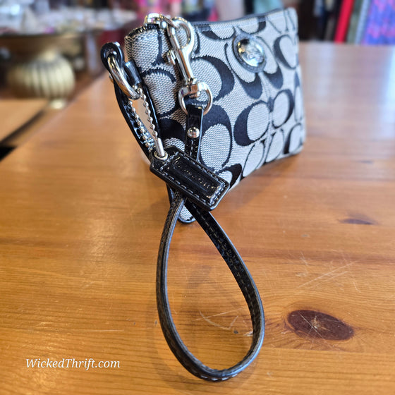 COACH Black/Grey Monogram Wristlet - PopRock Vintage. The cool quotes t-shirt store.