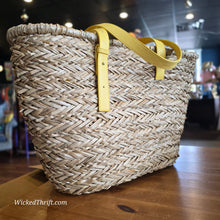  CALIA Seagrass & Yellow Vegan Leather Large Tote - PopRock Vintage. The cool quotes t-shirt store.