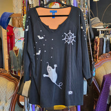  KAREN SCOTT Halloween Ghost/Bats Long Sleeve Top XL AS IS