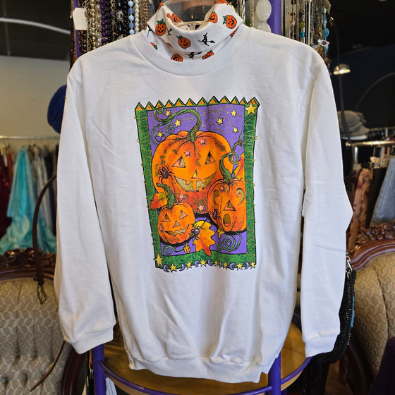 CLASSIC BLUES White Halloween Pumpkin Faux Layer