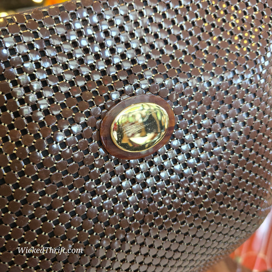 WHITING & DAVIS Brown Chain Mail w. Beautiful Handle