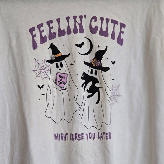 CHERI White "Felt Cute Might Curse You Later" Tee L