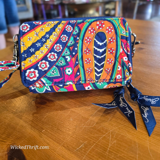 VERA BRADLEY Blue/Yellow/Orange "All in One" Crossbody - PopRock Vintage. The cool quotes t-shirt store.