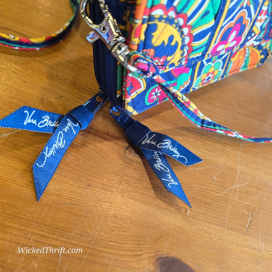 VERA BRADLEY Blue/Yellow/Orange "All in One" Crossbody - PopRock Vintage. The cool quotes t-shirt store.