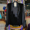 ALEX EVENINGS Black Velvet Jacket w. Sheer Puff Sleeve L