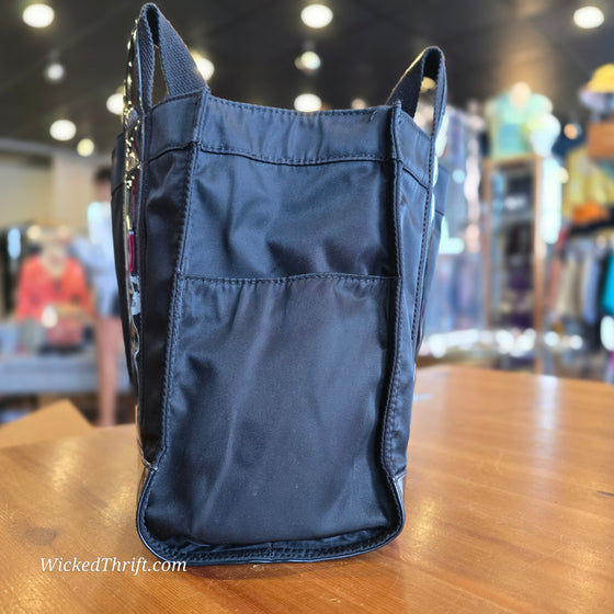TORY BURCH Black Nylon/Patent Leather "Ella" Tote AS IS - PopRock Vintage. The cool quotes t-shirt store.